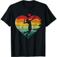 thumbnail image 1 of Retro Vintage Beach Volleyball Girl - Sports Lover Spiker T-Shirt Black X-Large, 1 of 4