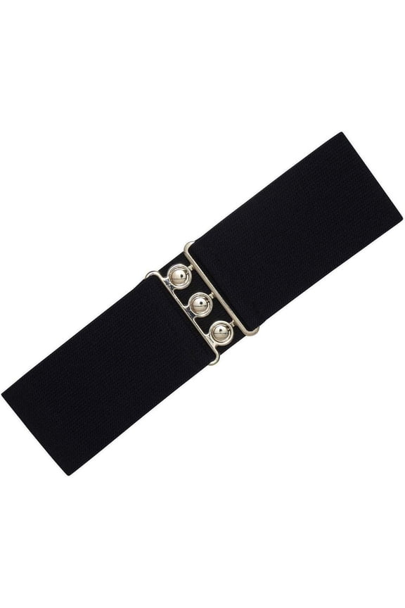 Retro Vintage Belt | Elastic Women's Belt |50s Nurse Stretchy Belt With Silver Buckle & Clasp | Waist Elasticated Belt