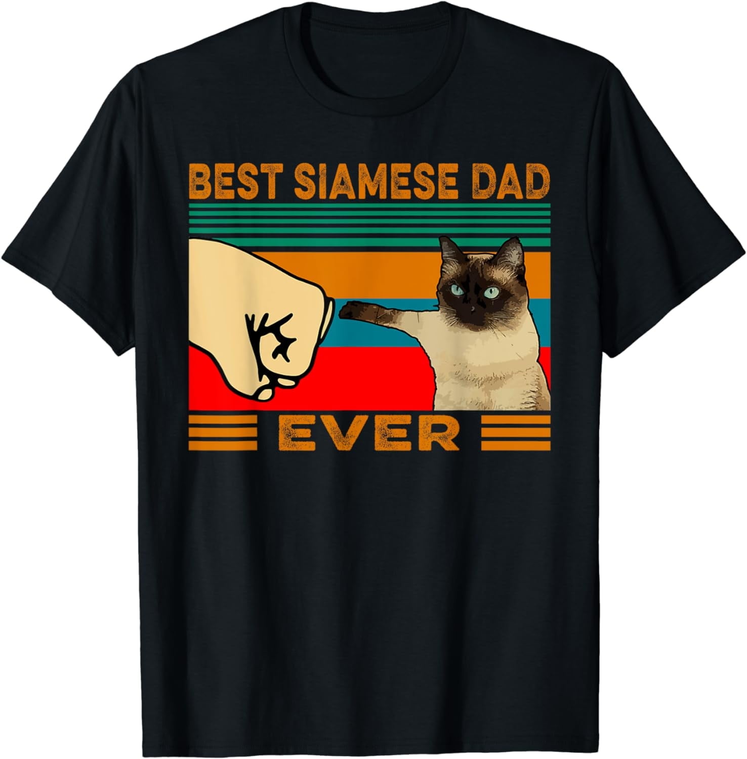 Retro Vintage Best Siamese Cat Dad Ever Fist Bump T-Shirt - Walmart.com