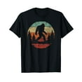 thumbnail image 1 of Retro Vintage Bigfoot Shirt Hide and Seek Short Sleeve Black T-Shirt, 1 of 5