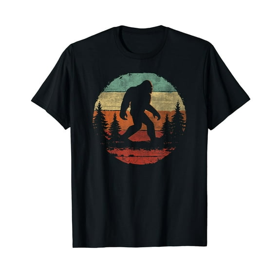 Retro Vintage Bigfoot Shirt Hide and Seek Short Sleeve Black T-Shirt