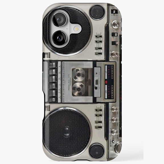 Retro Vintage Boombox Ghettoblaster Print iPhone Case 17 16 15 14 13 12 11 Pro Max