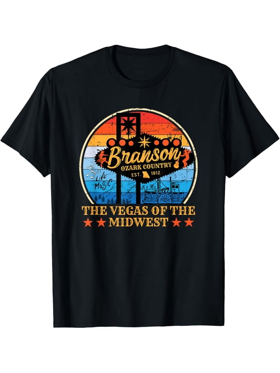 Retro Vintage Branson Missouri Vegas of the Midwest Tourism T-Shirt