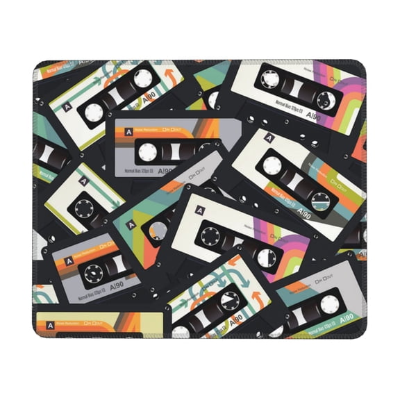 Retro Vintage Cassette Tape Mouse Pad Non-Slip Rubber Gaming Mousepad Rectangle for Computers Laptop 7 x 8.6 in