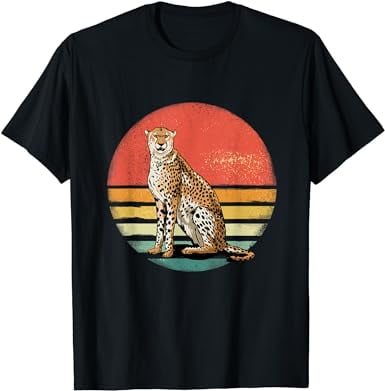 Retro Vintage Cheetah Wildlife Cat Safari African Animal T-shirt 