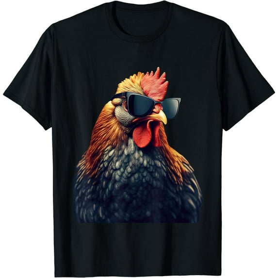 Retro Vintage Chicken Cool Rooster Wearing Sunglasses T-Shirt
