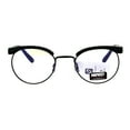 thumbnail image 1 of Retro Vintage Classic Half Rim Round Oval Clear Lens Eye Glasses All Black, 1 of 4