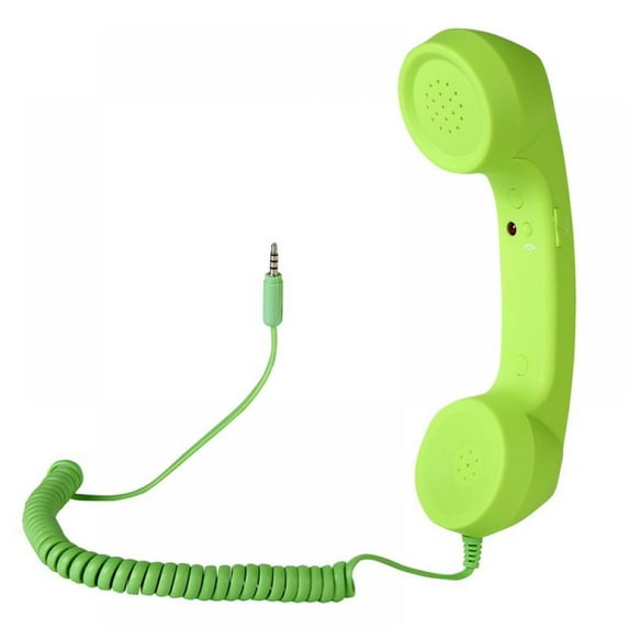 Retro Vintage Classic Style Corded Phone Handset - Old-school Style Classic POP Handset for iPhone, iPad, iPod, and Android Phones Landline Telephone Microphone
