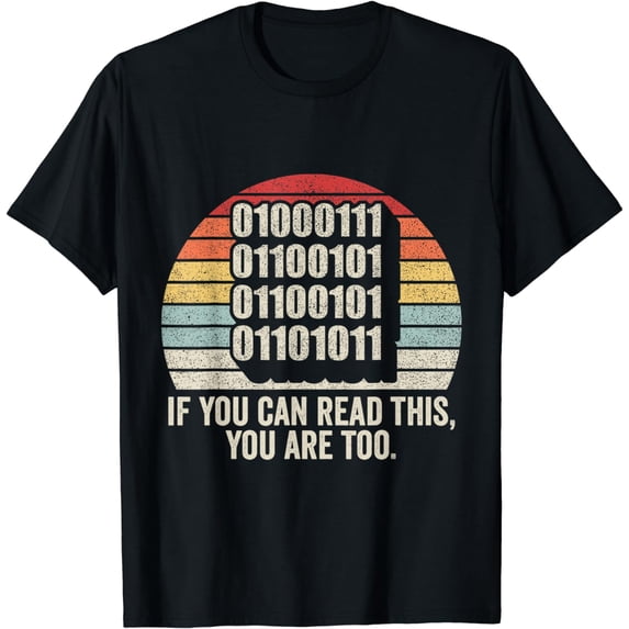 Retro Vintage Computer Binary Code Programmer Developer Geek T-Shirt