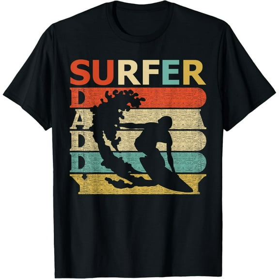 Retro Vintage Daddy Surfer T-Shirt Funny Surfing Dad Gift