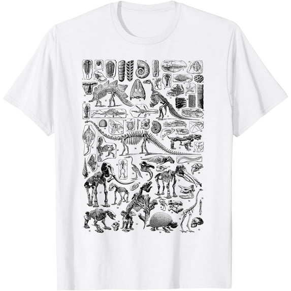 Retro Vintage Dinosaur Fossils T-Rex Paleontology Unisex T-Shirt for Men Women Kids
