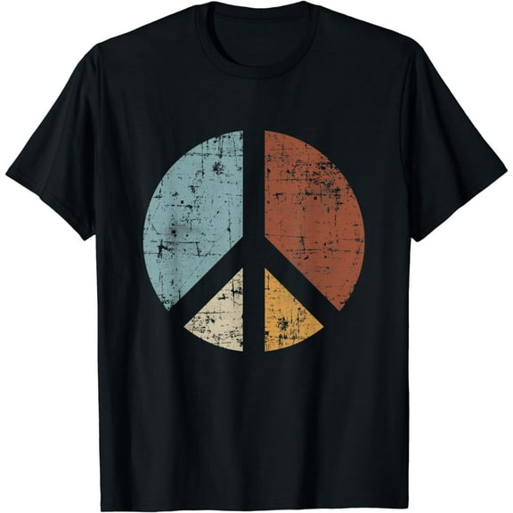 Retro Vintage Distressed Design Peace Sign T-Shirt