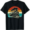 thumbnail image 1 of Retro Vintage Distressed Train Engineer Engine Boys Men T-Shirt, 1 of 4