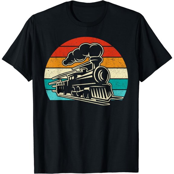 Retro Vintage Distressed Train Engineer Engine Boys Men T-Shirt