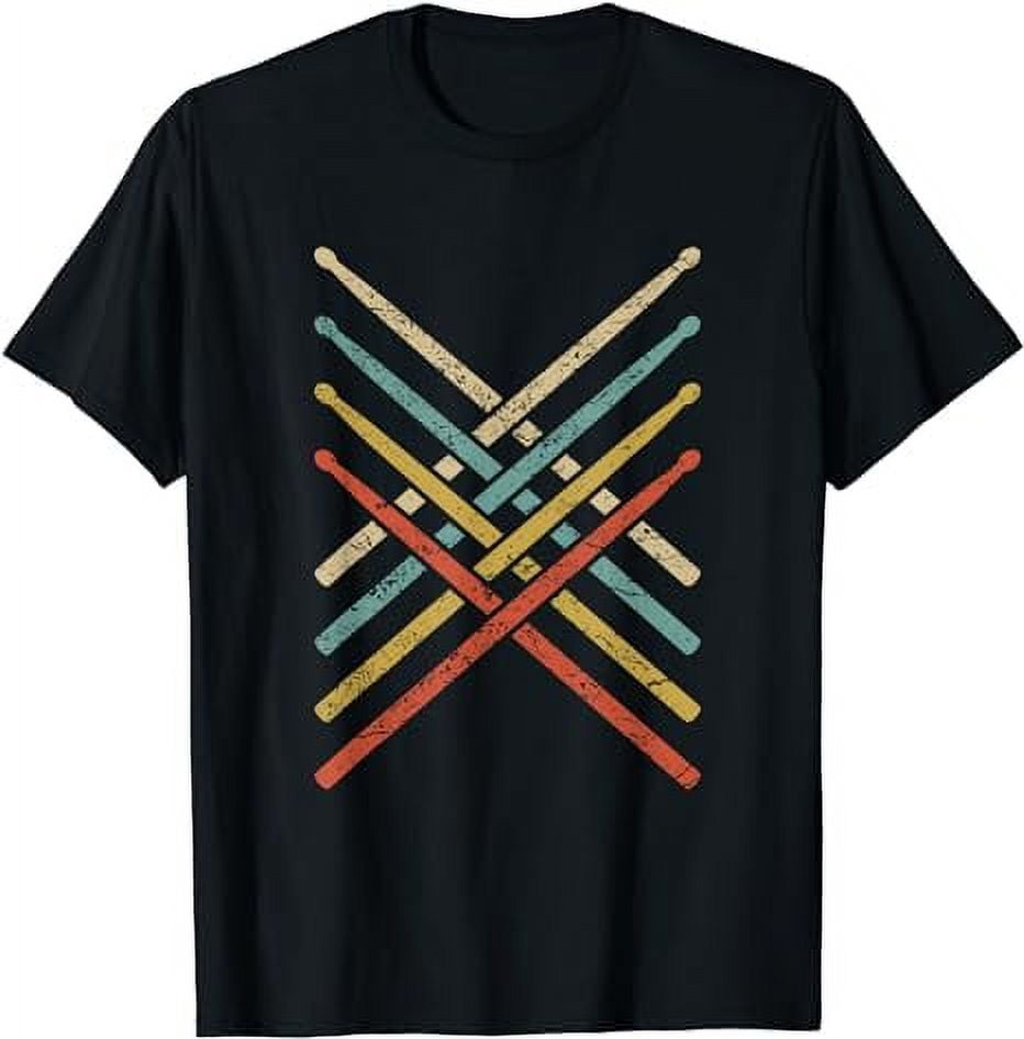 Retro Vintage Drummer Tshirt 80s Distressed Drum Sticks Retro Vintage Drummer Tshirt 80s Distressed Drum Sticks