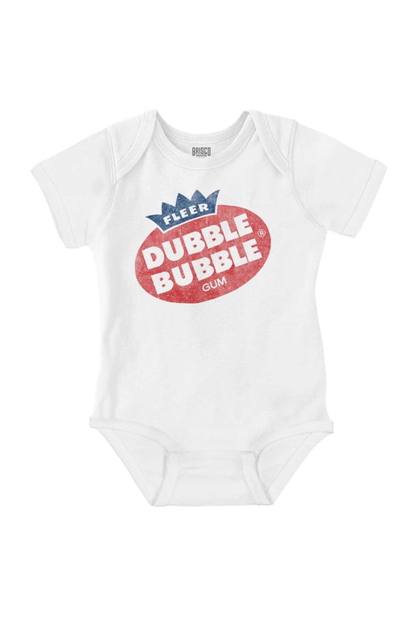 Retro Vintage Dubble Bubble Gum Logo Romper Boys or Girls Infant Baby Brisco Brands 12M