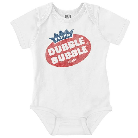 Retro Vintage Dubble Bubble Gum Logo Romper Boys or Girls Infant Baby Brisco Brands 18M