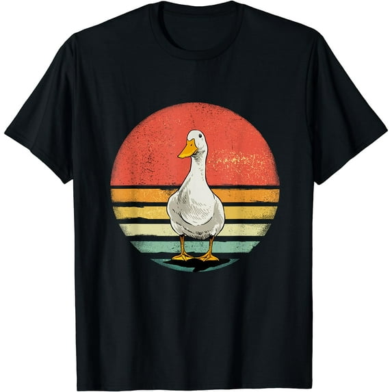 Retro Vintage Duck Women Men T-Shirt Black 2X-Large