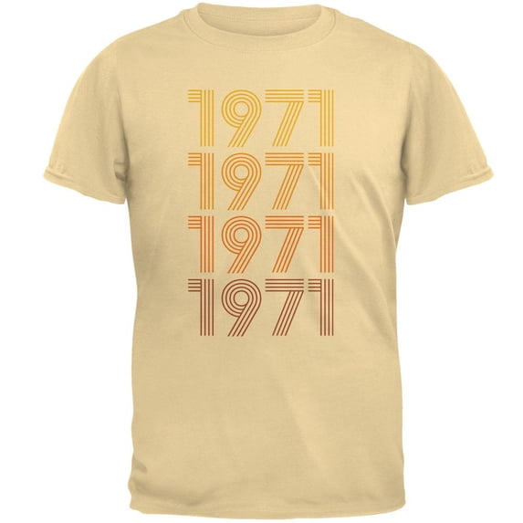 Retro Vintage Flashback Paralines Birthday 1971 Mens T Shirt Yellow Haze 3X-LG