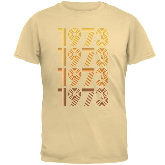 Retro Vintage Flashback Paralines Birthday 1973 Mens T Shirt Yellow Haze MD