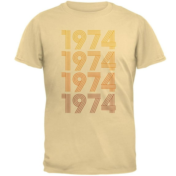 Retro Vintage Flashback Paralines Birthday 1974 Mens T Shirt Yellow Haze 3X-LG