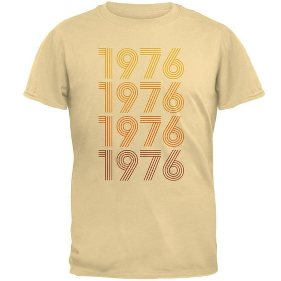 Retro Vintage Flashback Paralines Birthday 1976 Mens T Shirt Yellow Haze X-LG