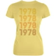 thumbnail image 1 of Retro Vintage Flashback Paralines Birthday 1978 Juniors Soft T Shirt Yellow LG, 1 of 1