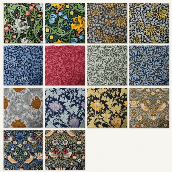 Retro Vintage Floral Fabric Charm Pack 42 Piece 5 Inch Cotton Quilting Squares