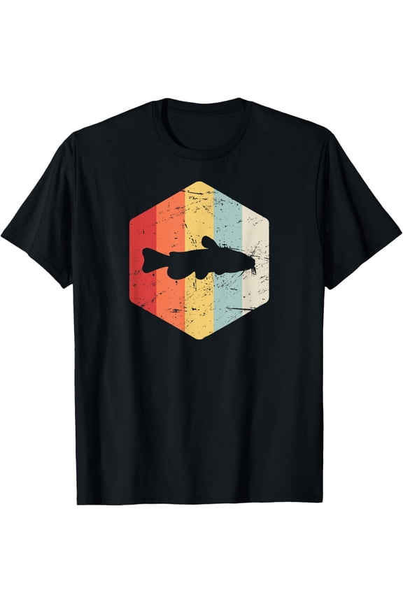 Retro Vintage Fresh Water Fish / Catfish Fishing T-Shirt men and women can wear, black, white, gifts
