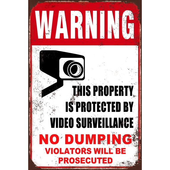 Retro Vintage Funny Metal Tin Sign 6"x8" Warning Attention Monitoring Bar Pub Club Cafe Home Restaurant Kitchen Outdoor Indoor Christmas Wall Decor Art Post Gifts for Man Women t-q00-012