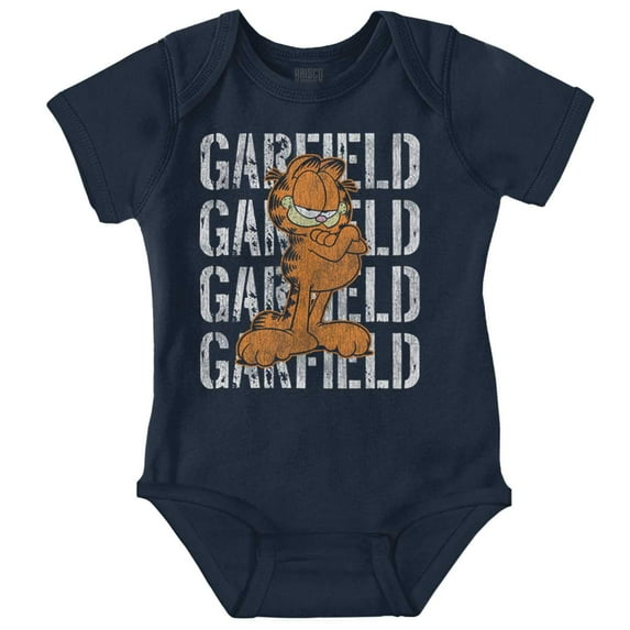 Retro Vintage Garfield Cartoon Cat Romper Boys or Girls Infant Baby Brisco Brands 12M