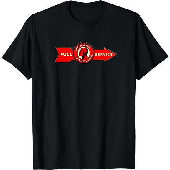 Retro Vintage Gas Station Mohawk Motor Oil Car Bikes Garage T-Shirt