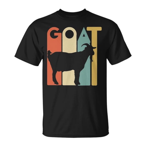 Retro Vintage Goat Graphic Tee Unisex Adult Cotton Casual Farm Animal Lover T-Shirt for Goat Owners and Country Life Enthusiasts, Size S, Color Black