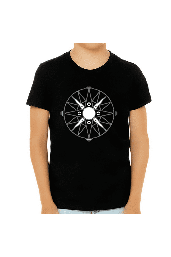 Retro Vintage Graphic Tees for BOYS YOUTH - KIDS Geometric Compass Novelty Graphic Shirts Cool Designs