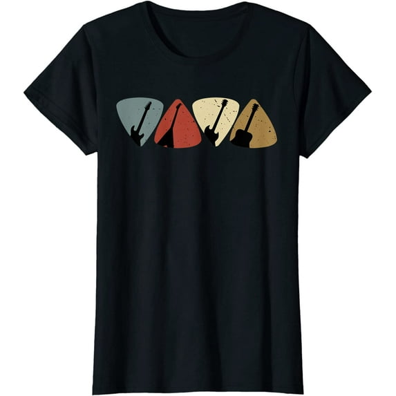 Retro Vintage Guitar Pick Player Guitarist Bassist Musician T-Shirt