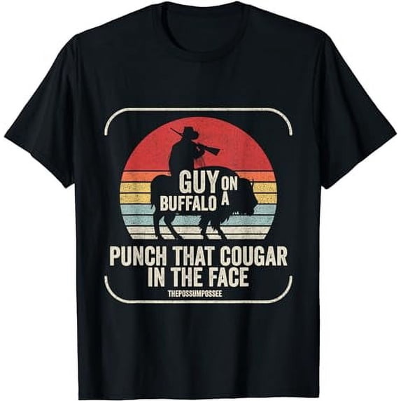 Retro Vintage Guy On A Buffalo Possum Possee T-Shirt
