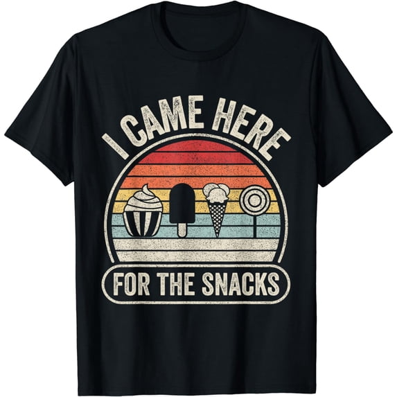 Retro Vintage I Came Here For The Snacks Snacks Foodie T-Shirt