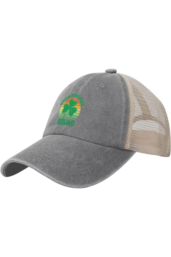 Retro Vintage Irish-Distressed St Patrick's Day Trucker Hats Baseball Cap Baseball Hats Men Women Fishing Hats Black