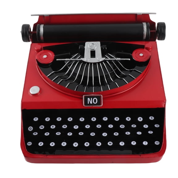 Retro Vintage Iron Antique Typewriter Table Decor Display Model Ornament Statue - Classic Home Desktop Decorative Figurine Knick-Knack for Office Living Room Bookshelf (12.2 inches / 31 cm)