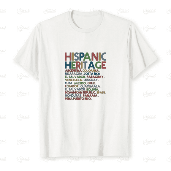 Retro Vintage Latino Countries Names for Hispanic Heritage Month Unisex T-Shirt, up to size 5XL