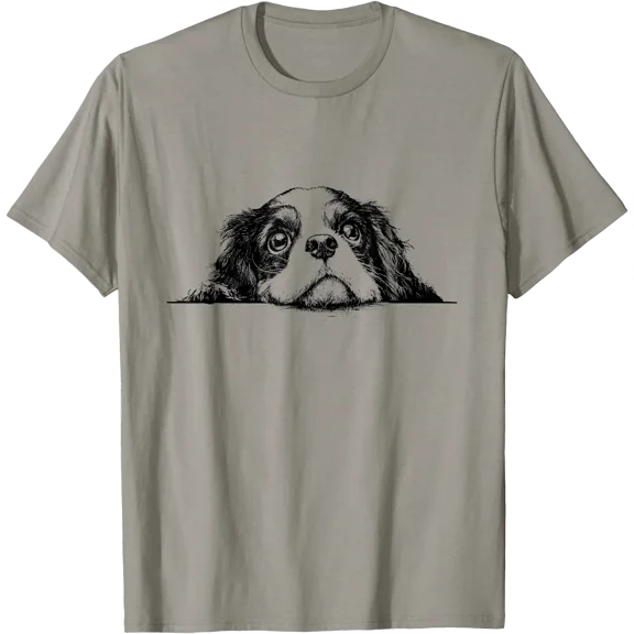 Retro Vintage Logo Happy Cavalier King Charles Spaniel Dog T-Shirt Vintage T-Shirt