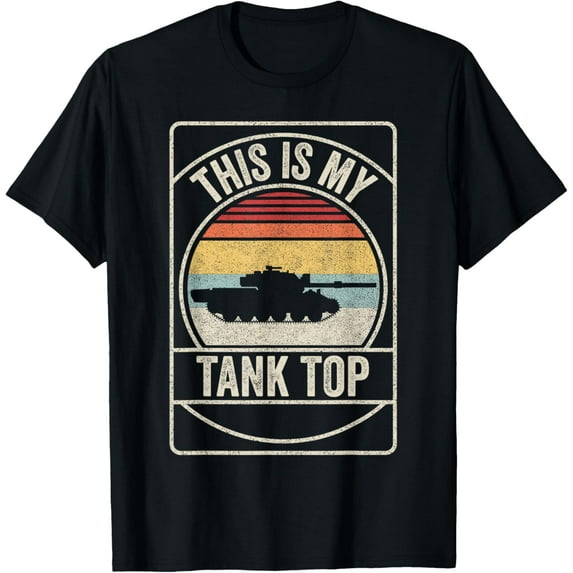 Retro Vintage M1 Abrams Tank Funny Sarcastic Military Pun T-ShirtMen and women, Black T-shirt, size: Extra large