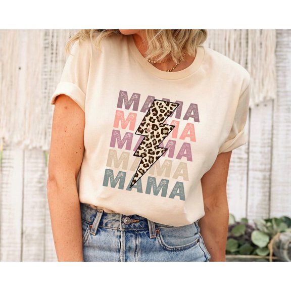 Retro Vintage Mama Shirt, Leopard Mama Shirt, Motherhood Shirt, Cute Mom Shirt,Mothers Day Gift, Mama T-shirt,Mom Life Shirt, All Size S-5Xl