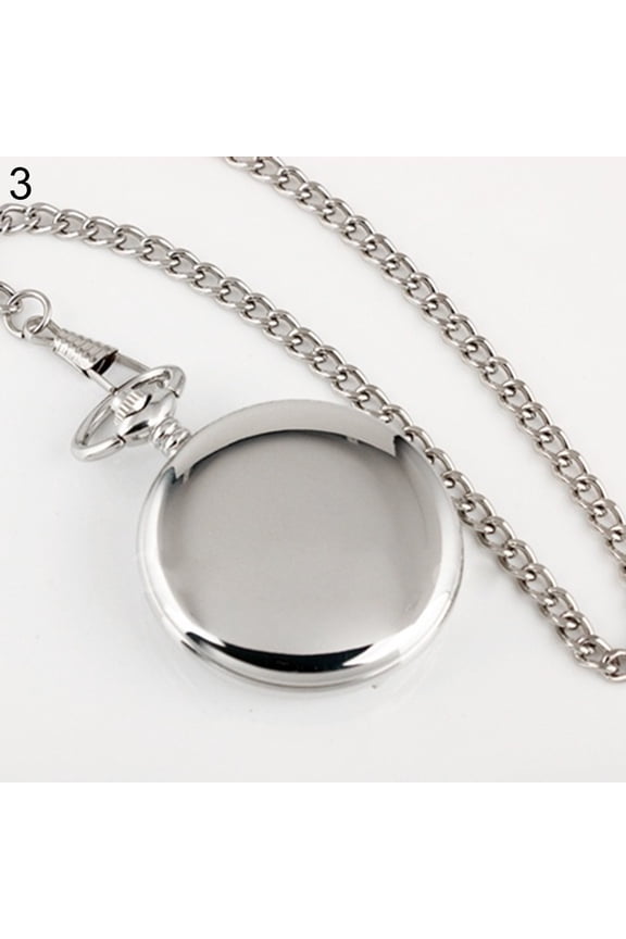 Retro Vintage Men Steampunk Smooth Surface Pendant Chain Classic Pocket Watch