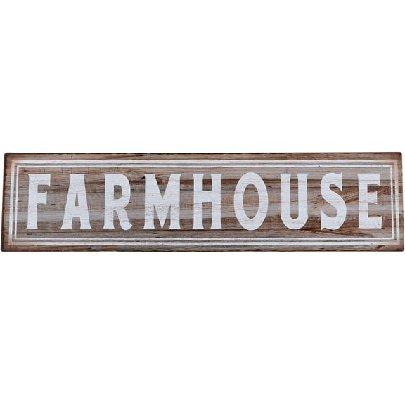 Retro Vintage Metal Tin Bar Sign, Decorative Wall Art Signage, Primitive Farmhouse Country Kitchen Home Decor (Farmhouse) 4"x16"