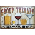 thumbnail image 1 of Retro Vintage Metal Tin Sign Wall Plaque Poster Cafe Bar Pub Beer Club Wall Home Decor Group Therapy Practiced Here Inches, 1 of 1