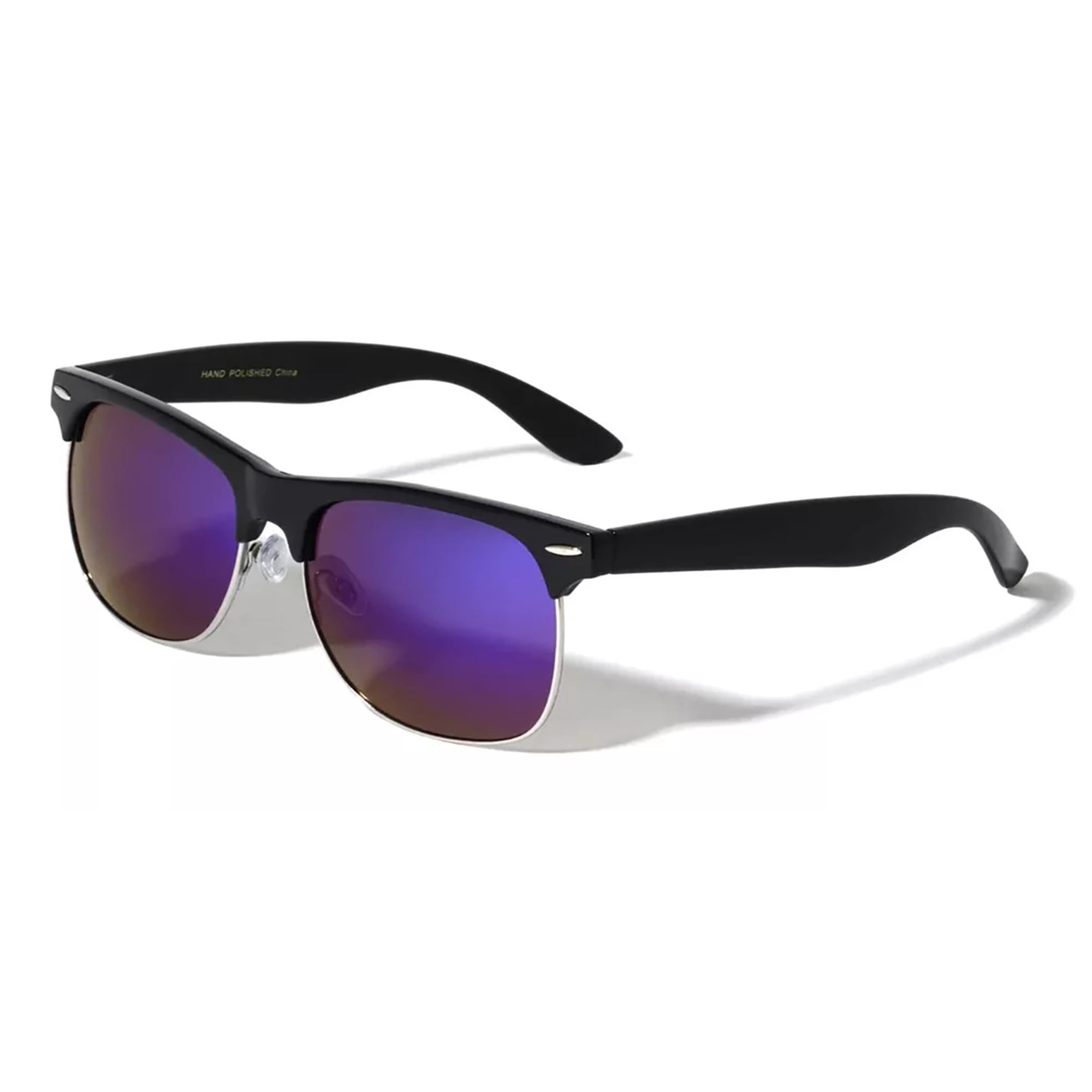 Retro Vintage Mirror Lens Polarized Sunglasses Mens Half  display picture 1