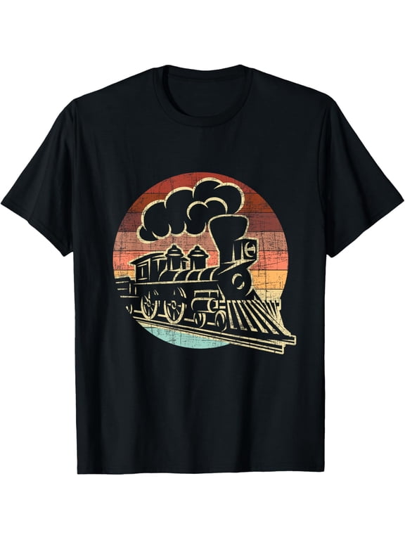 Retro Vintage Model Train - Railroad Locomotive Lover Trains T-Shirt men and women can wear, black, white, gifts