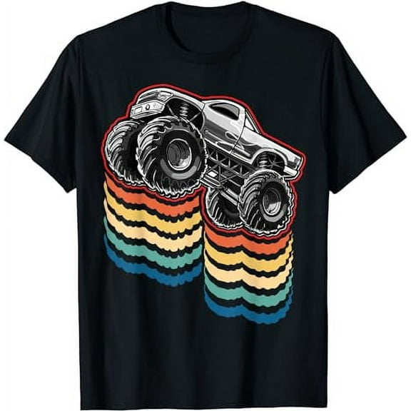 Retro Vintage Monster Truck Retro Silhouette Gift for Boys T-Shirt