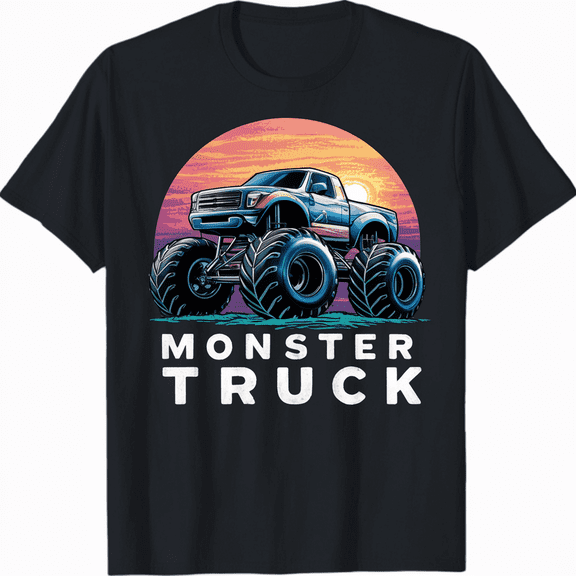 Retro Vintage Monster Truck Retro Sunset Monster Truck T-Shirt